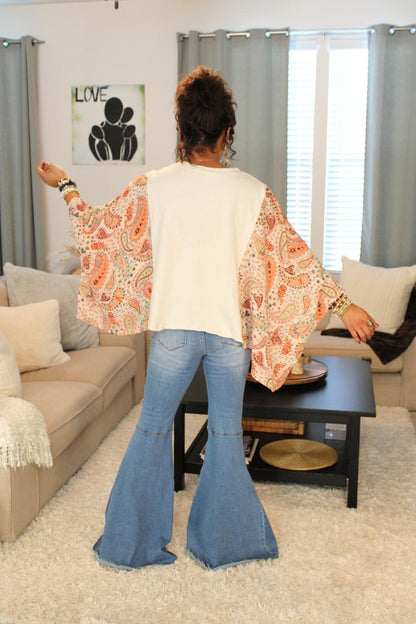 Wildflowers Poncho Sleeve Top