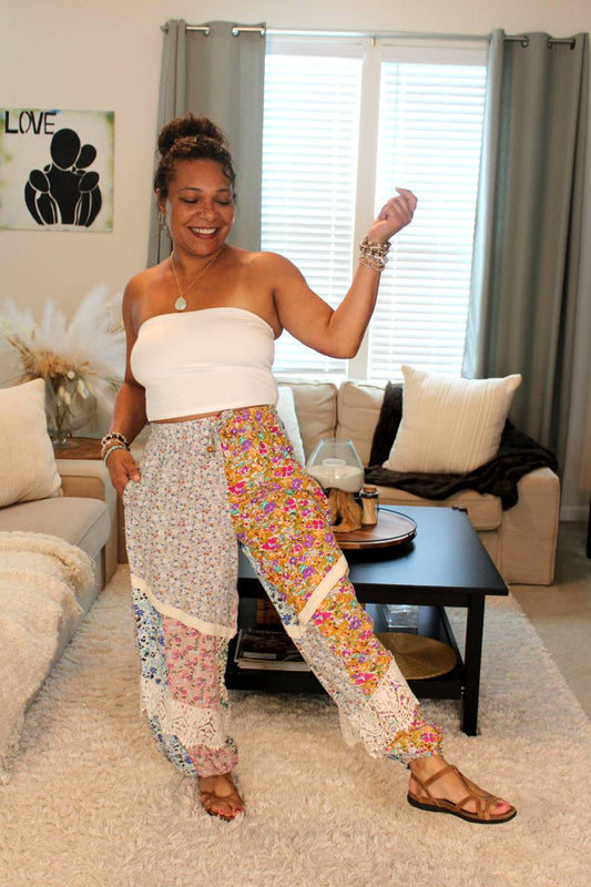 YT Color Of Dreams Boho Patchwork Harem Pants