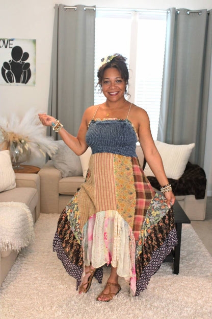 YT Boho Dreams Patchwork Dress