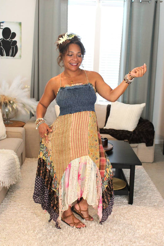 YT Boho Dreams Patchwork Dress
