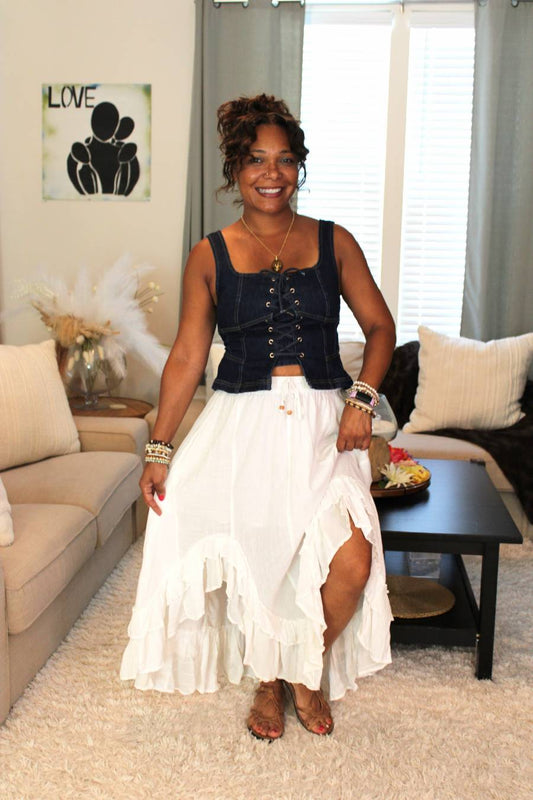 YT Frill Paradise Midi Skirt