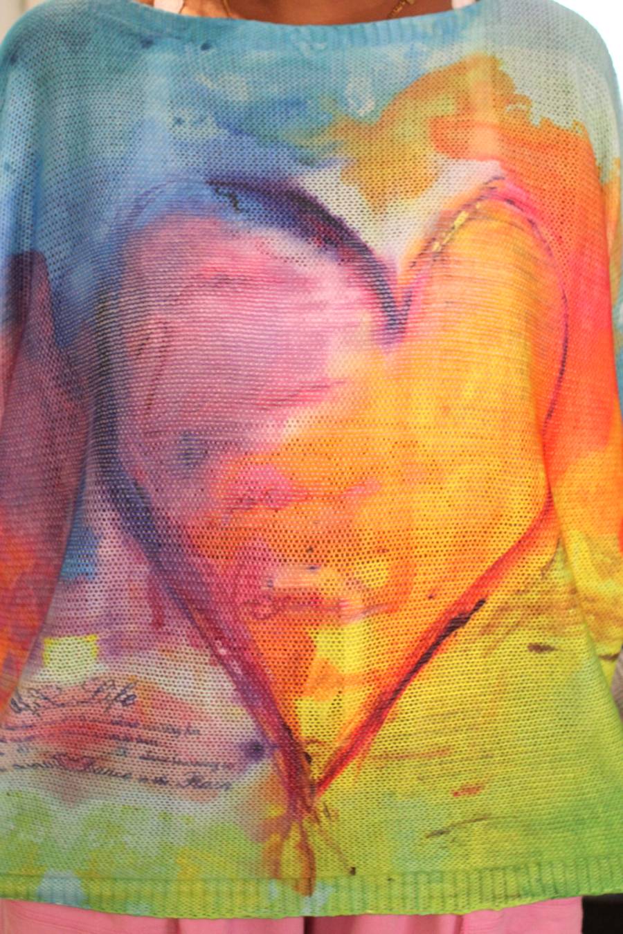 Your Heart Is A Rainbow Printed Knit Sweater
