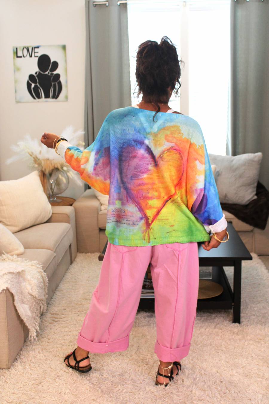 Your Heart Is A Rainbow Printed Knit Sweater
