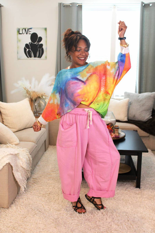 Your Heart Is A Rainbow Printed Knit Sweater