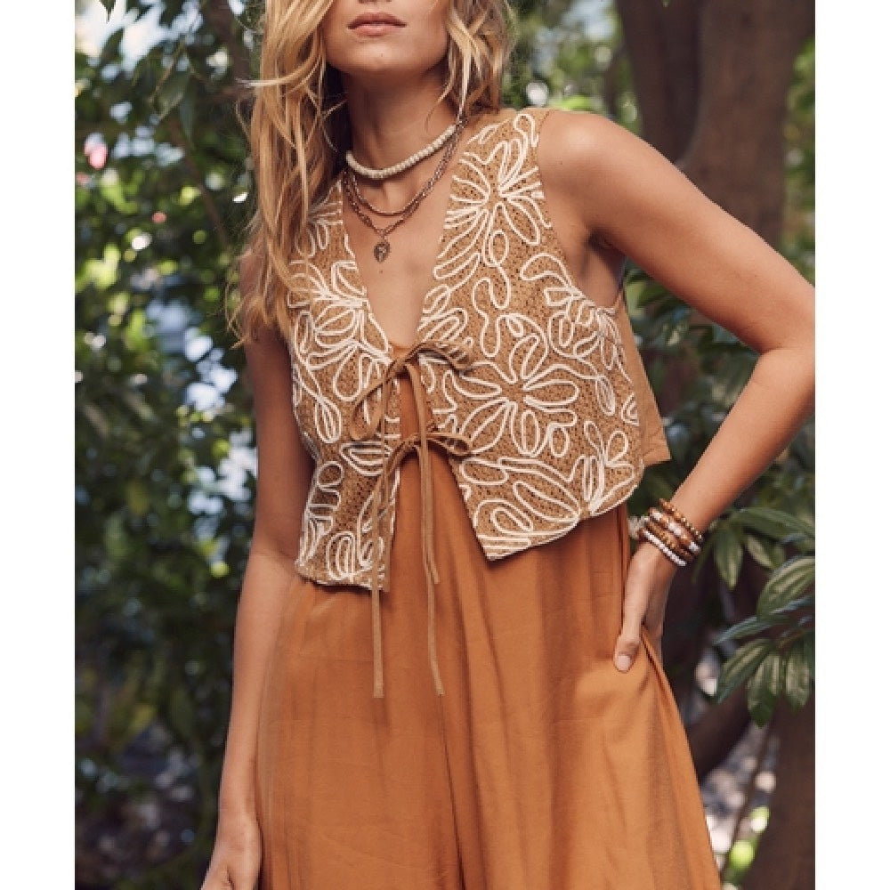 Abstract Embroidered Vest