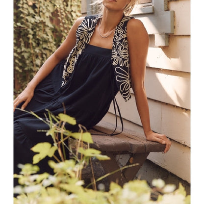 Abstract Embroidered Vest