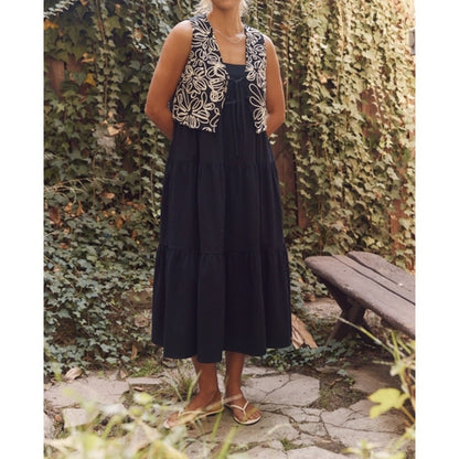 Abstract Embroidered Vest