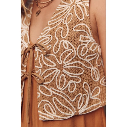 Abstract Embroidered Vest