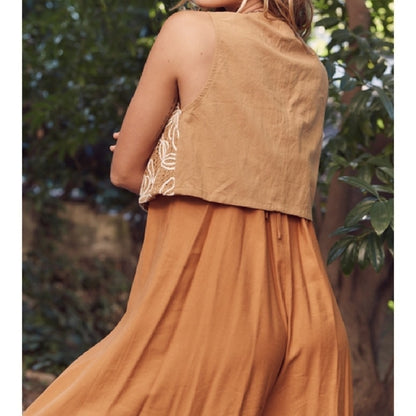 Abstract Embroidered Vest