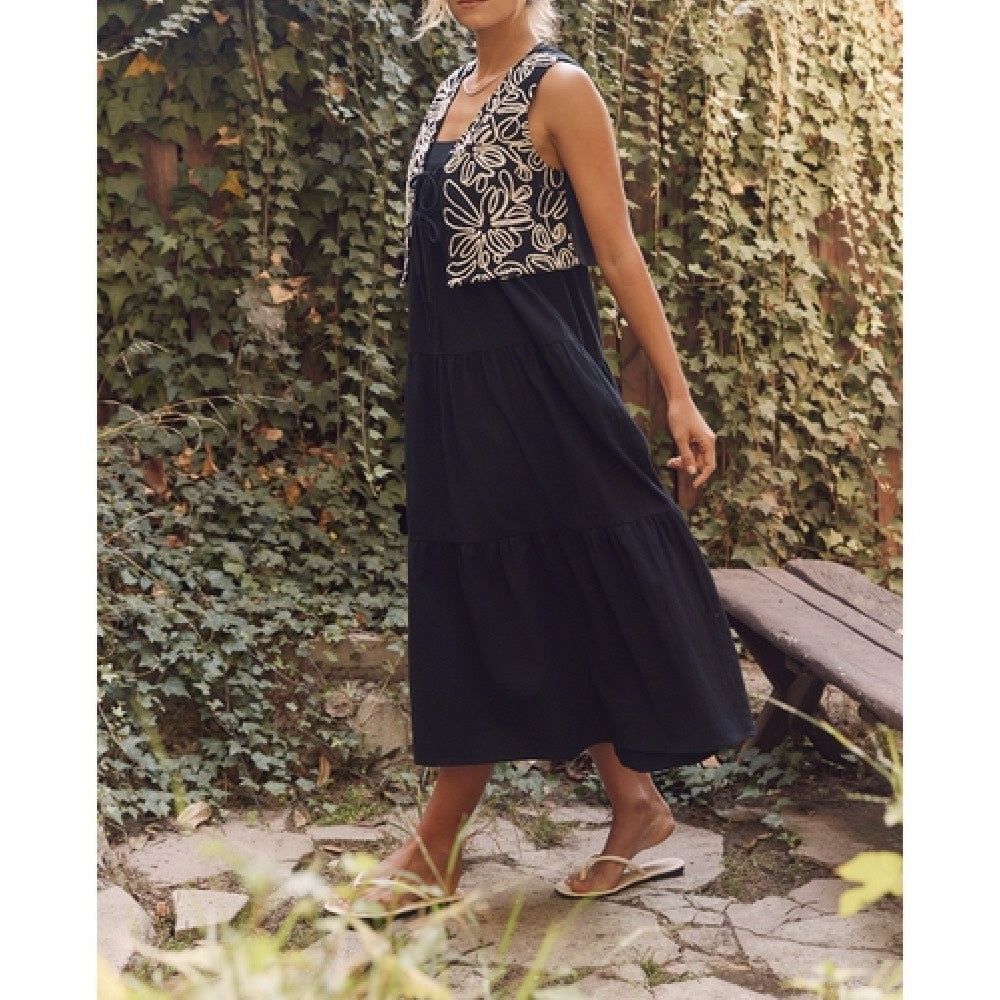 Abstract Embroidered Vest