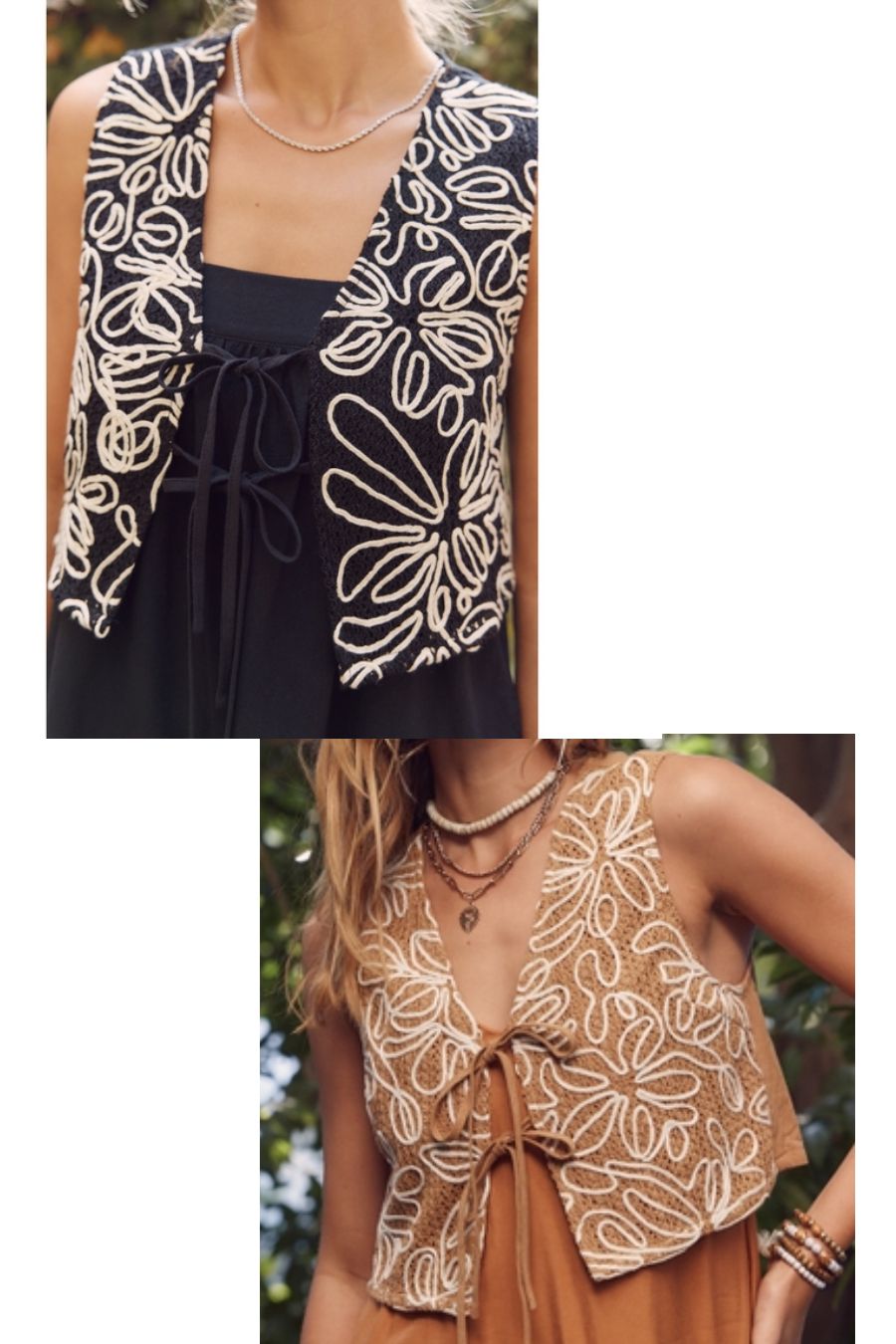 Abstract Embroidered Vest