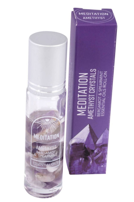 "Meditation" Amethyst Stone Essential Oil Roll-On