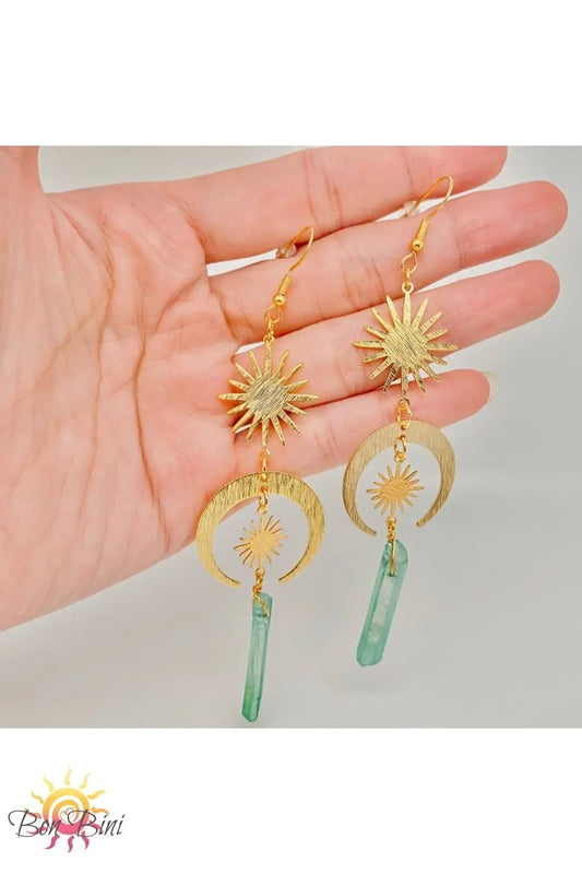 Astra Green Crystal Earrings