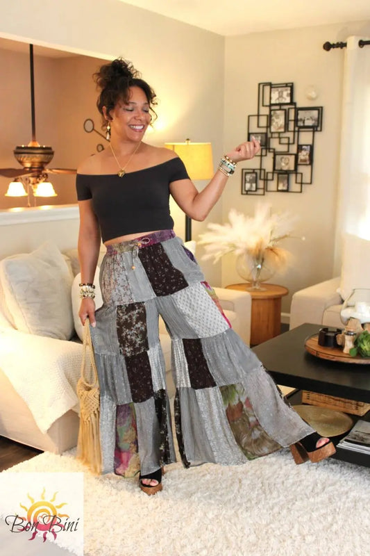 YT Back In Black Retro Revival Flare Pants
