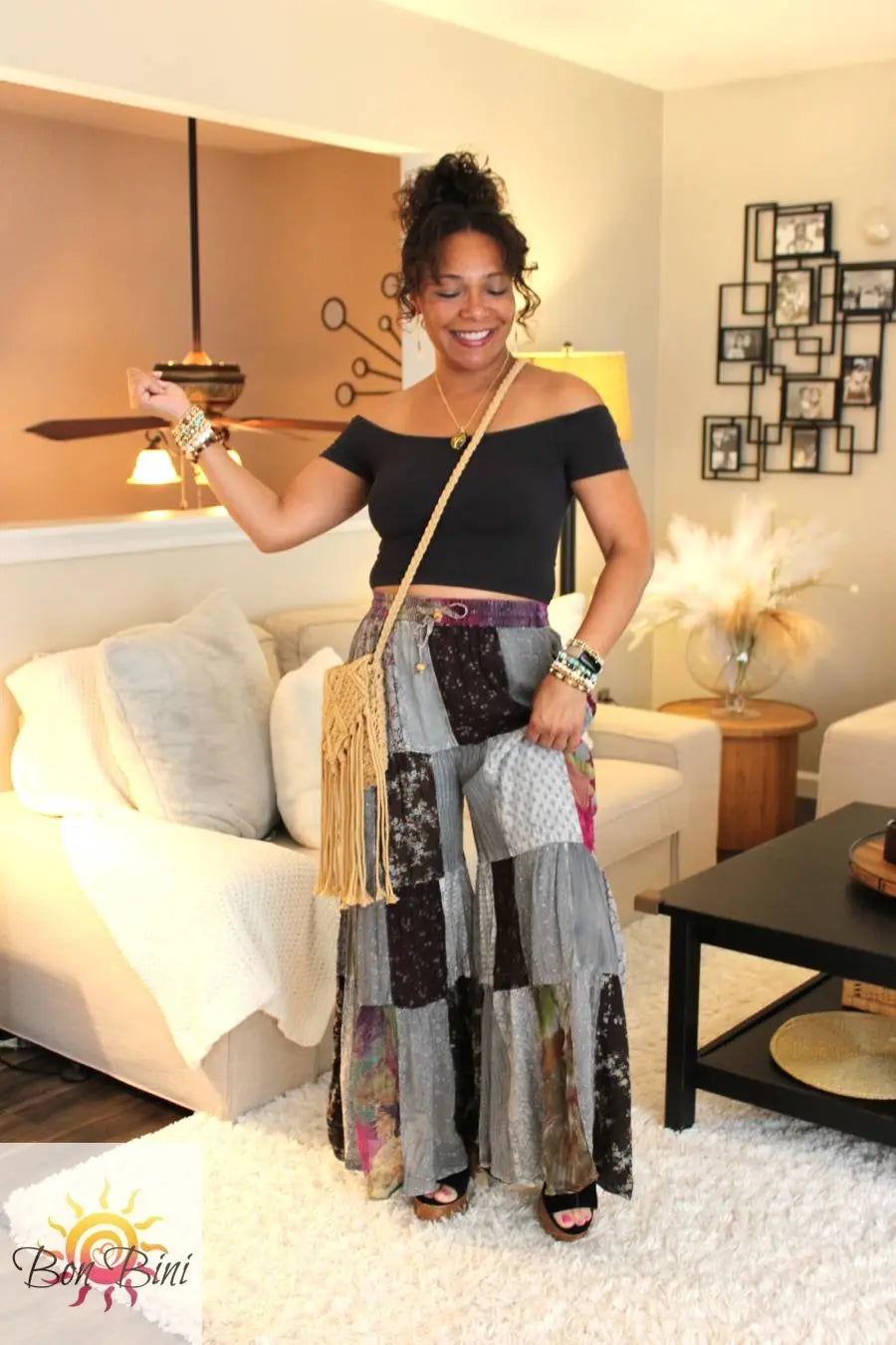 YT Back In Black Retro Revival Flare Pants