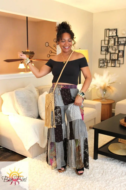 YT Back In Black Retro Revival Flare Pants
