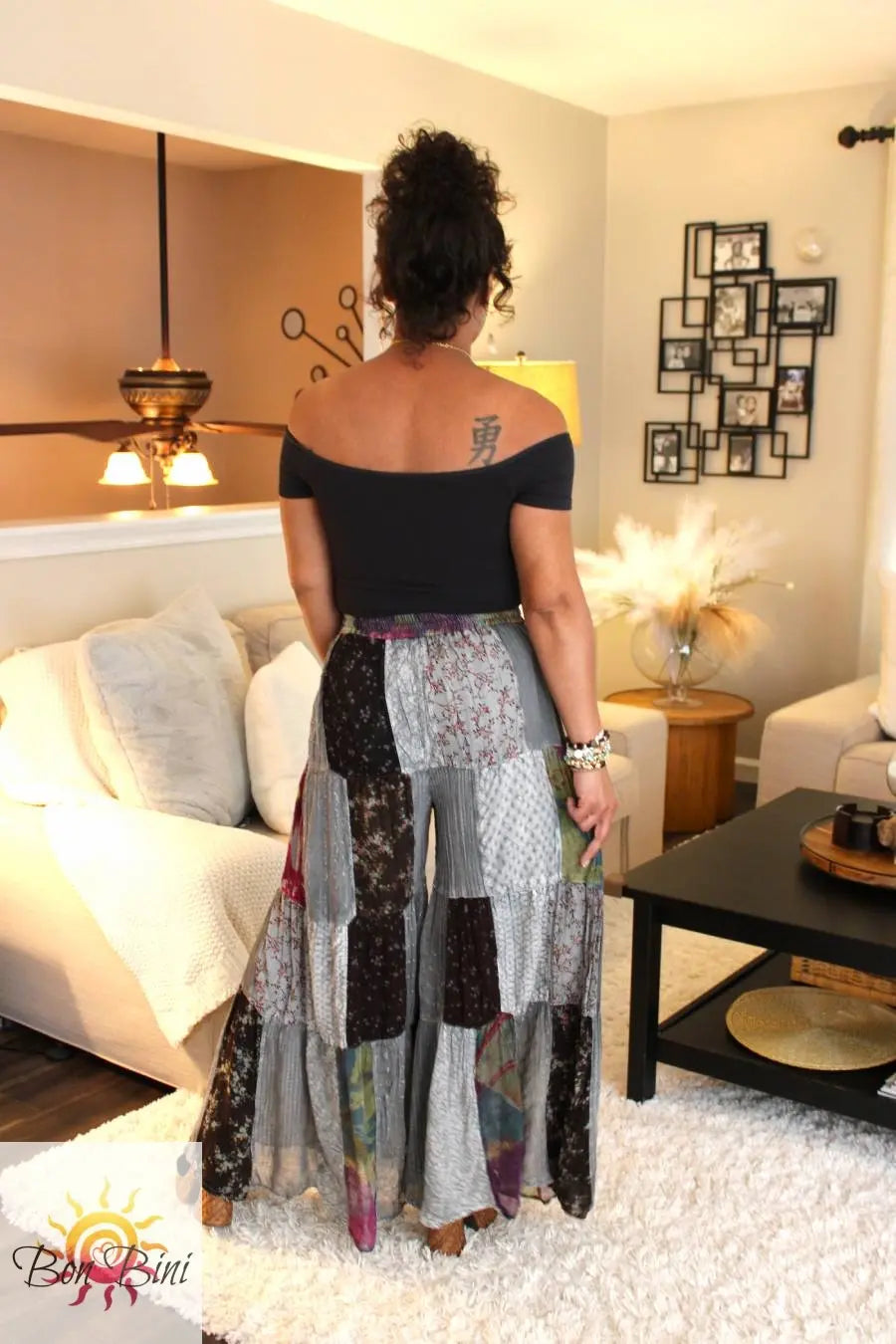 YT Back In Black Retro Revival Flare Pants