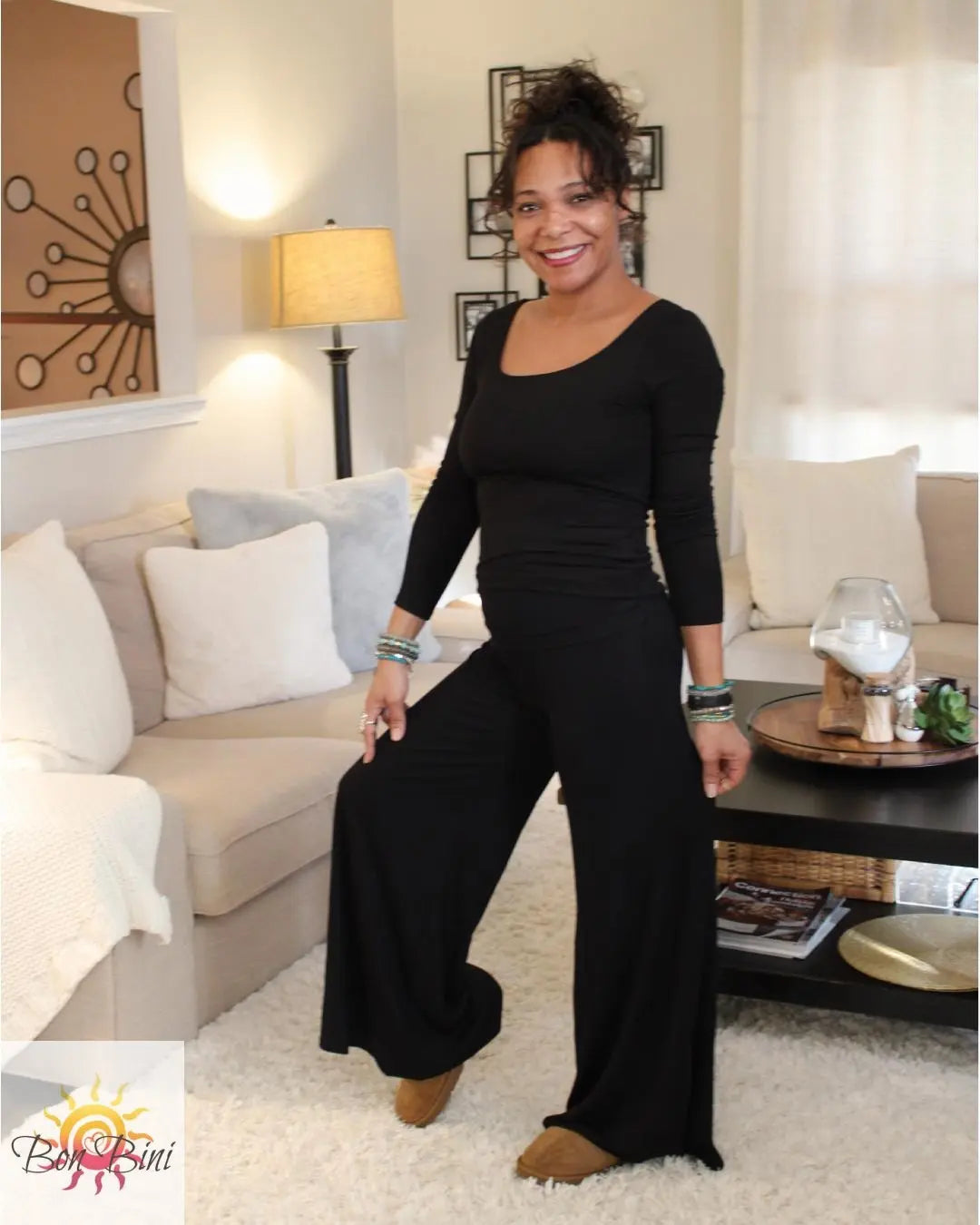 Fold Over Bamboo Palazzo Pants