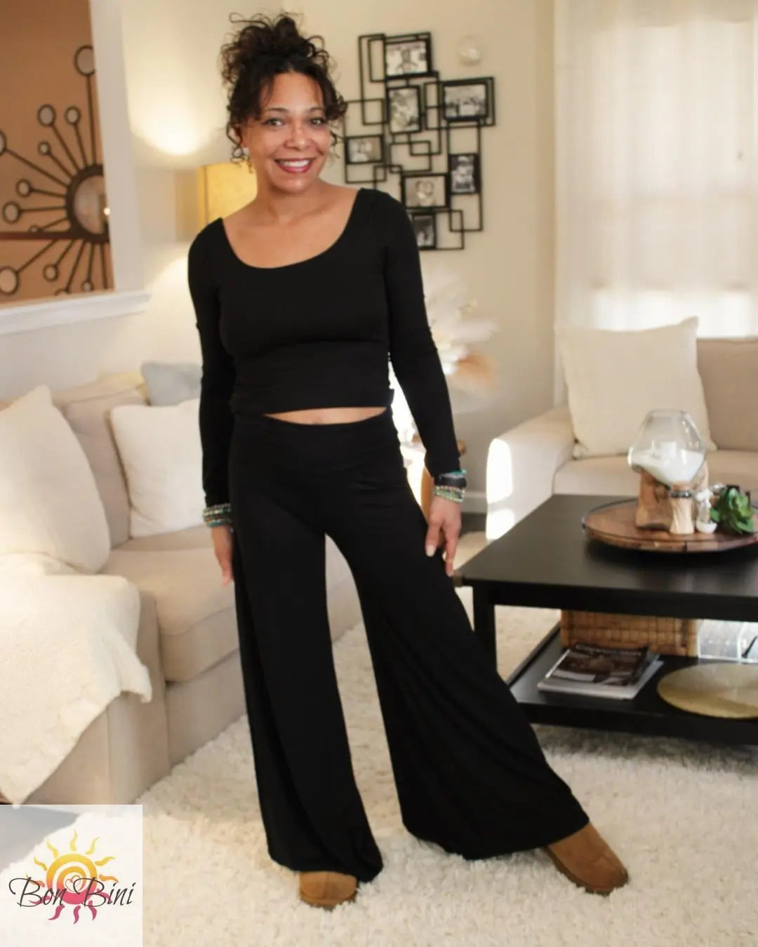 Fold Over Bamboo Palazzo Pants