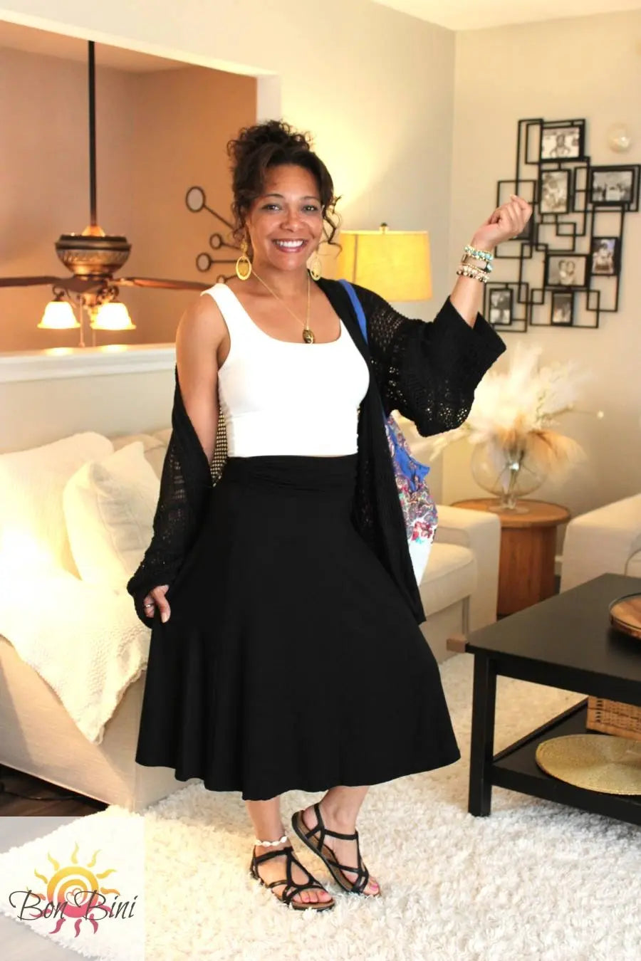 Bamboo Midi Flare Skirt
