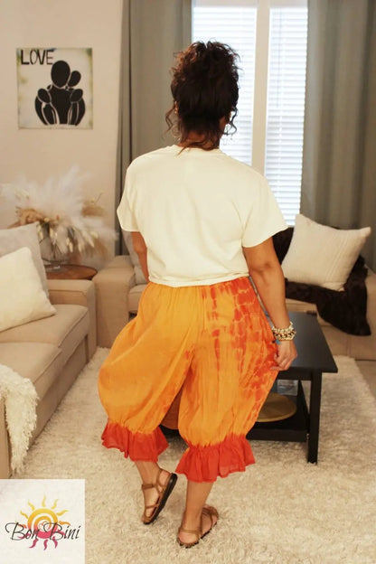BB Papaya Burst Patchwork Bloomers Midi Capri