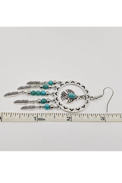 Fly Like A Bird Turquoise Tassel Earrings