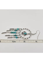 Load image into Gallery viewer, Fly Like A Bird Turquoise Tassel Earrings
