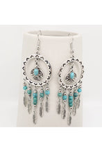 Load image into Gallery viewer, Fly Like A Bird Turquoise Tassel Earrings
