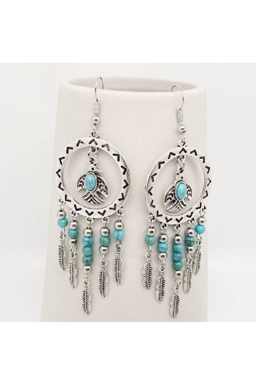 Fly Like A Bird Turquoise Tassel Earrings