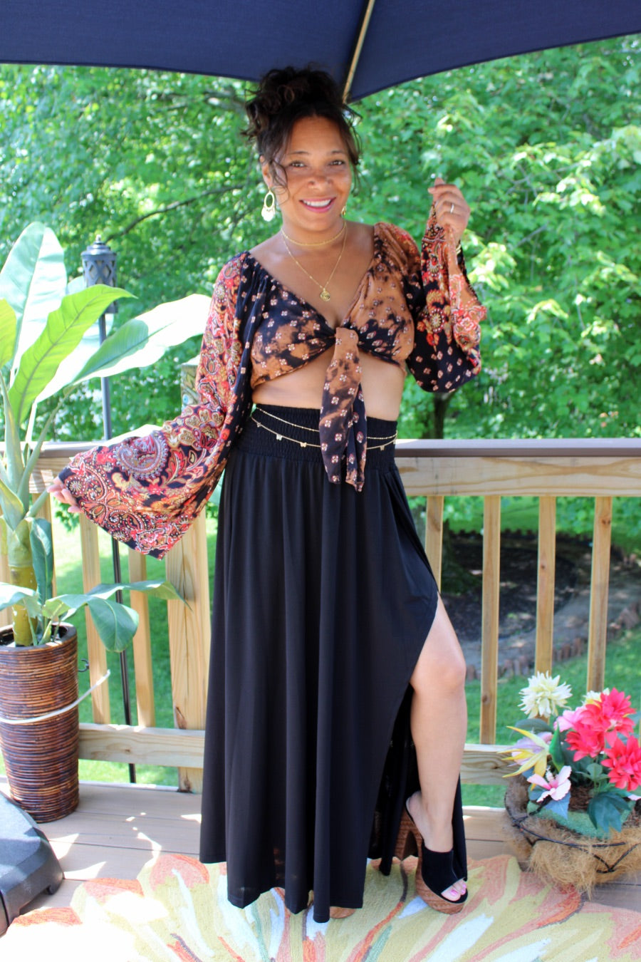 Blazing Sunset Bell Top