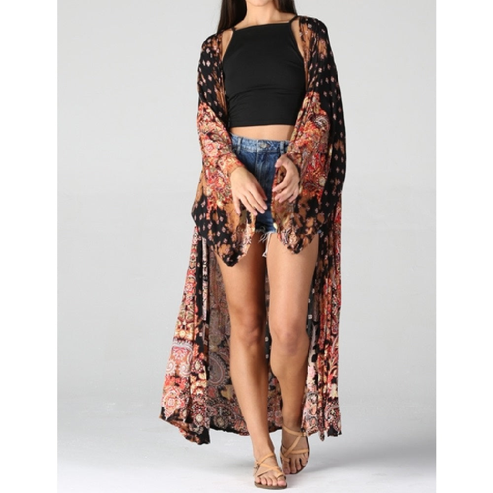 Blazing Sunset Duster Kimono