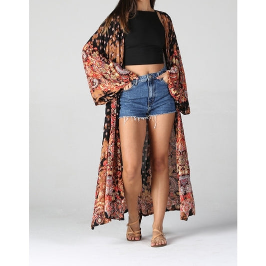 Blazing Sunset Duster Kimono