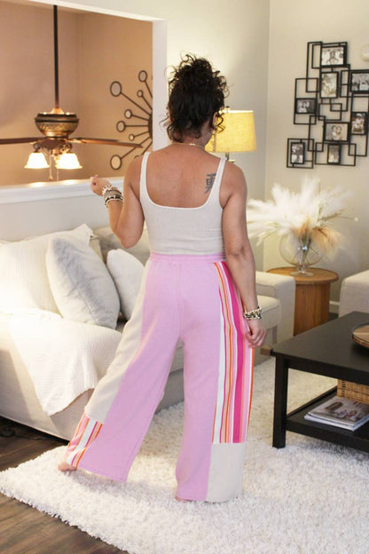 JH Boheme Striped Flower Patch Pants