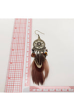 Load image into Gallery viewer, Bohemia Floral Feather Dreamcatcher Earrings
