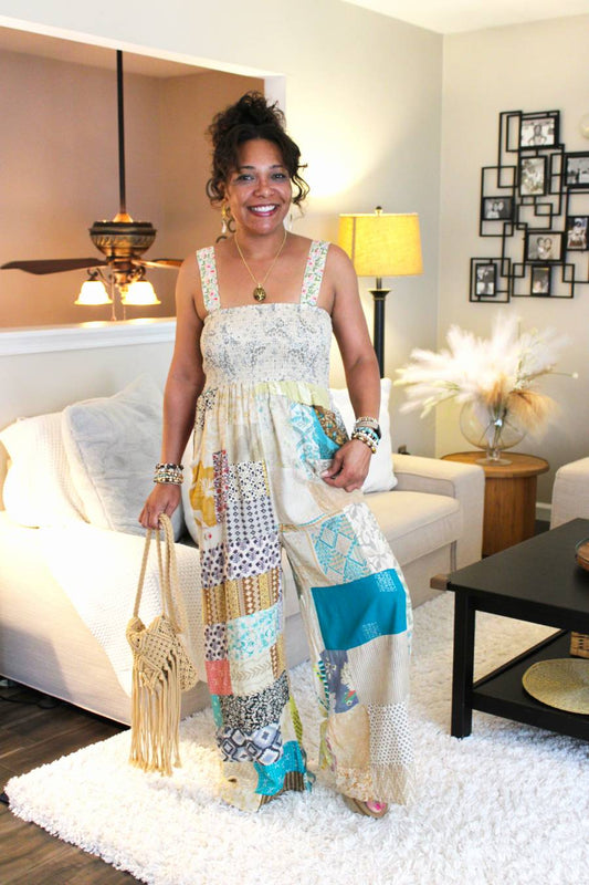 Bohemian Sands Smocked Jumpsuit