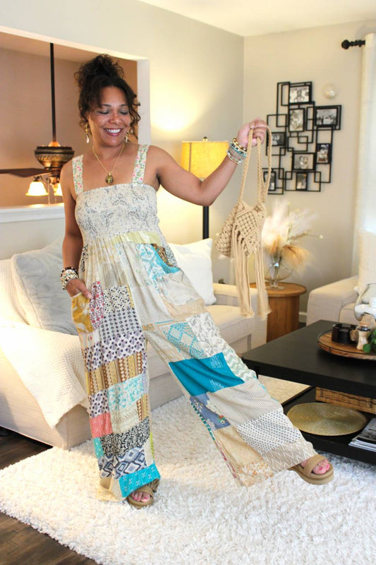Bohemian Sands Smocked Jumpsuit