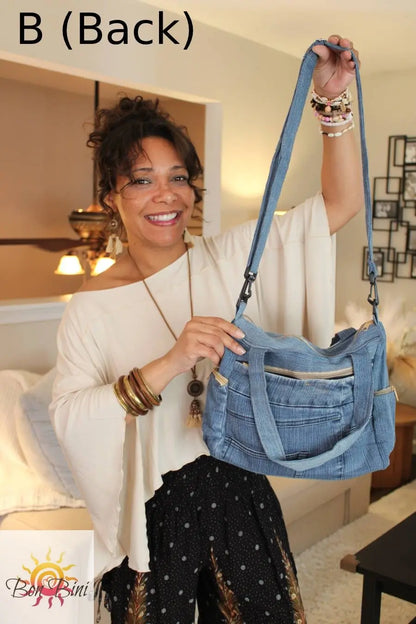 Boho Jean Tote Bag