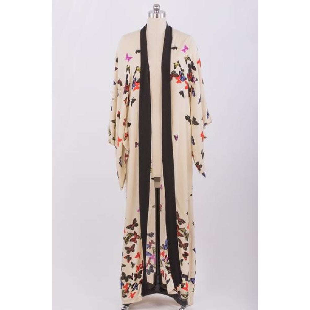Butterfly Haven Long Kimono