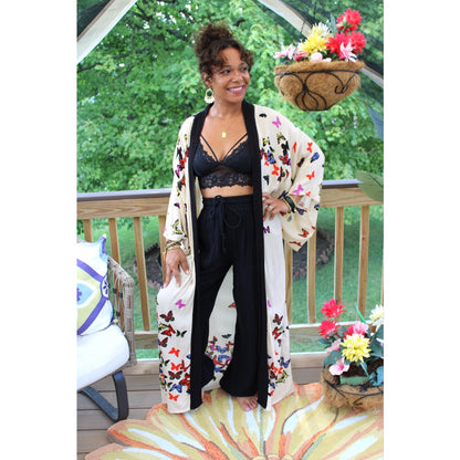Butterfly Haven Long Kimono