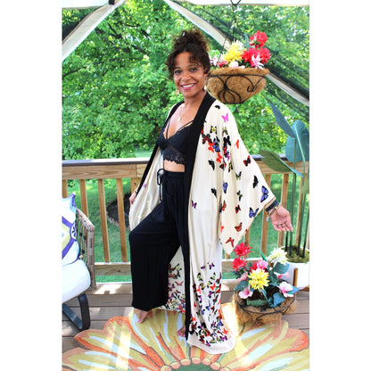 Butterfly Haven Long Kimono