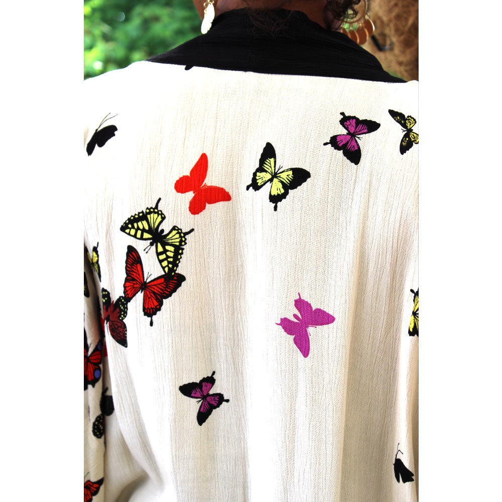 Butterfly Haven Long Kimono