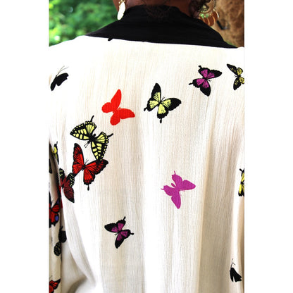Butterfly Haven Long Kimono