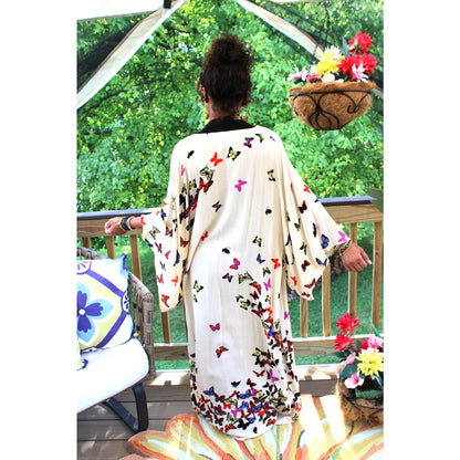 Butterfly Haven Long Kimono