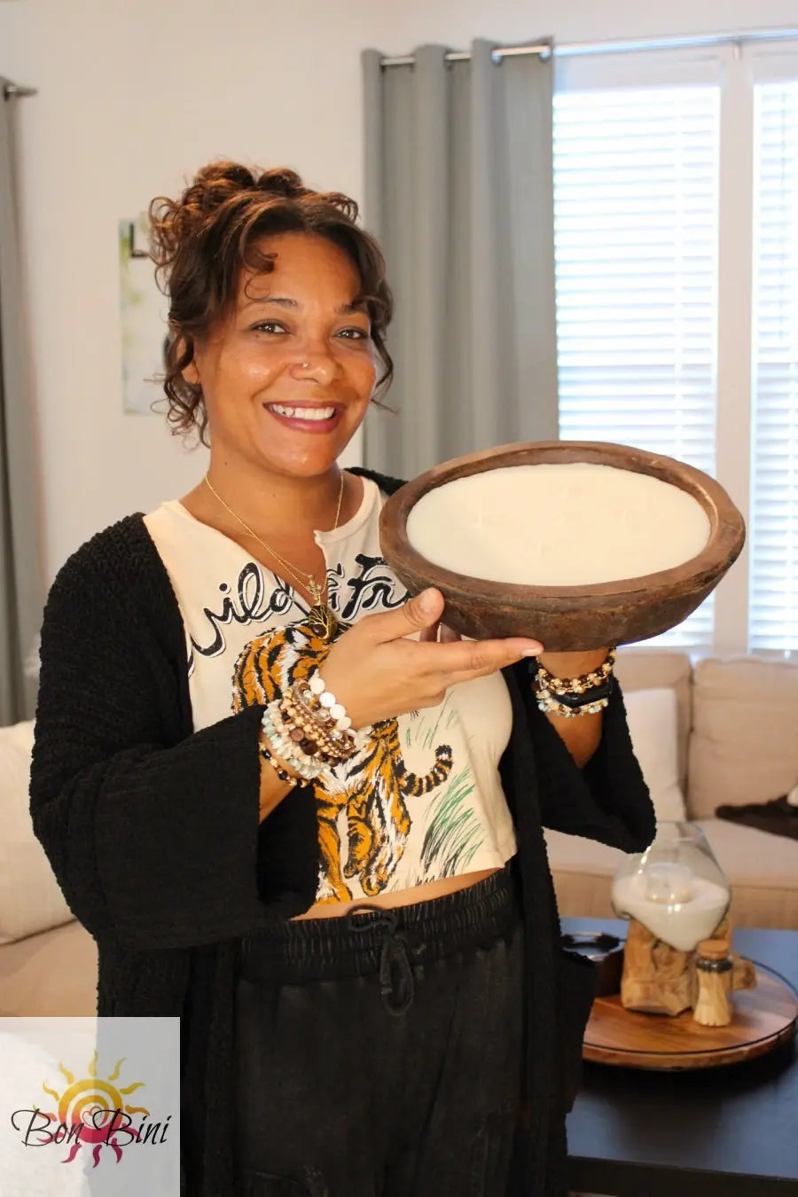 No. 9 Wooden Dough Bowl Candle