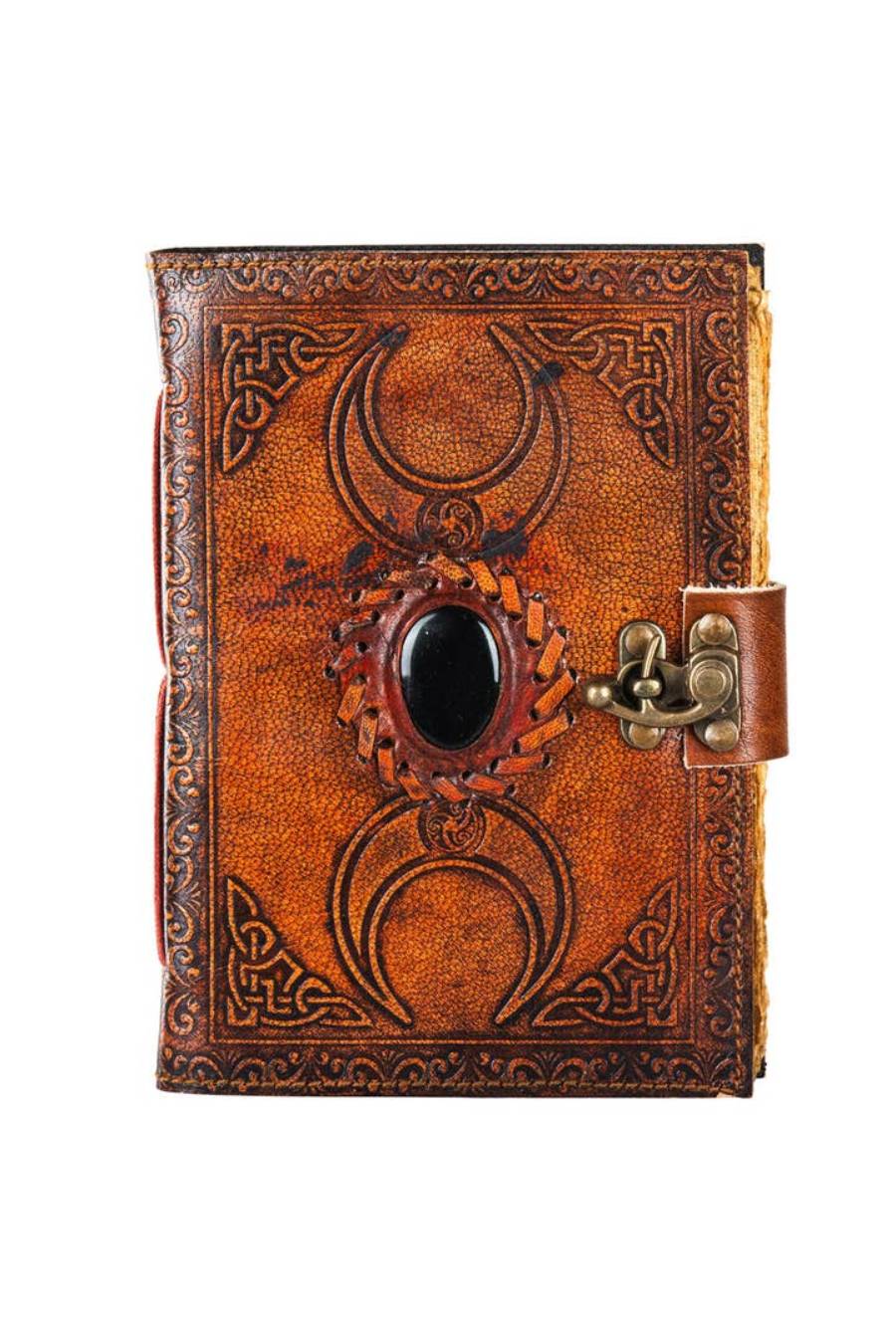 Celtic Moon Trinity Stone Leather Journal