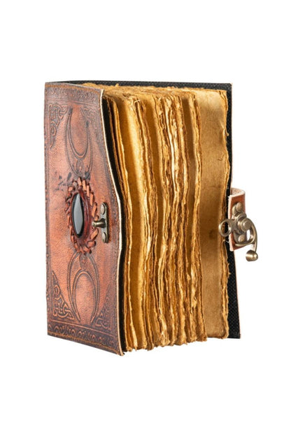 Celtic Moon Trinity Stone Leather Journal