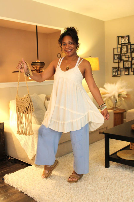 POL Simply Vanilla Lace Top