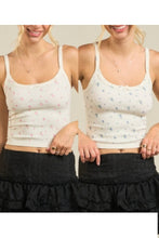 Load image into Gallery viewer, Cute Floral Ribbed Tank Top
