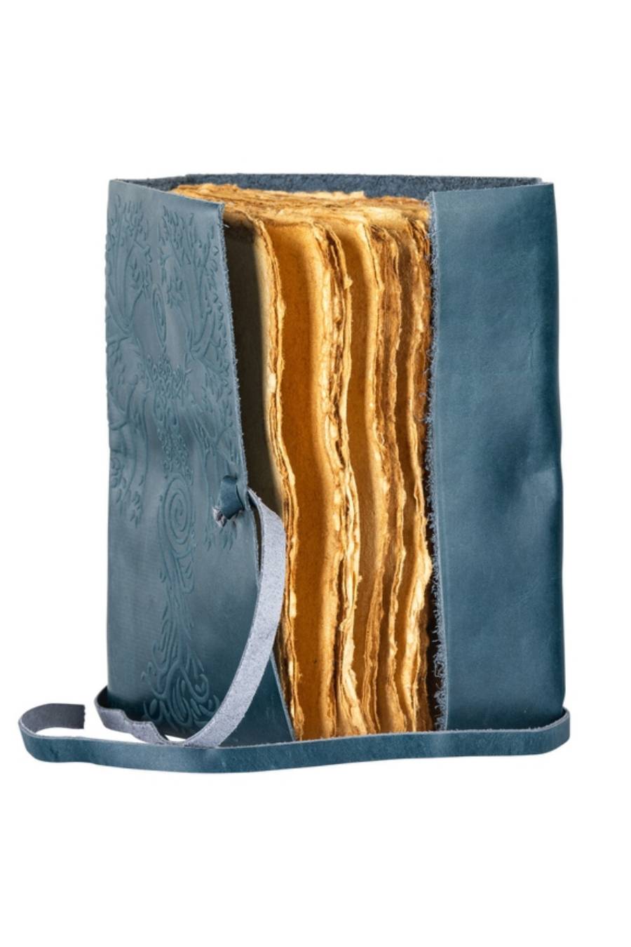 Dark Blue Suede Tree Goddess Journal