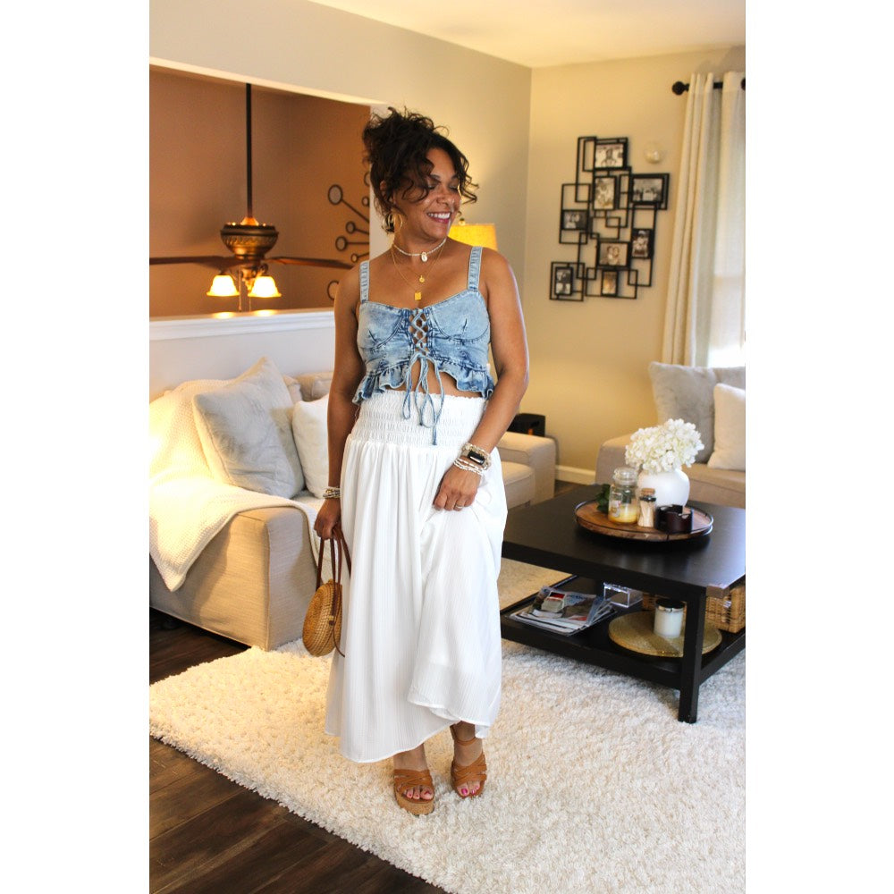Thinking Of You Corset Denim Top